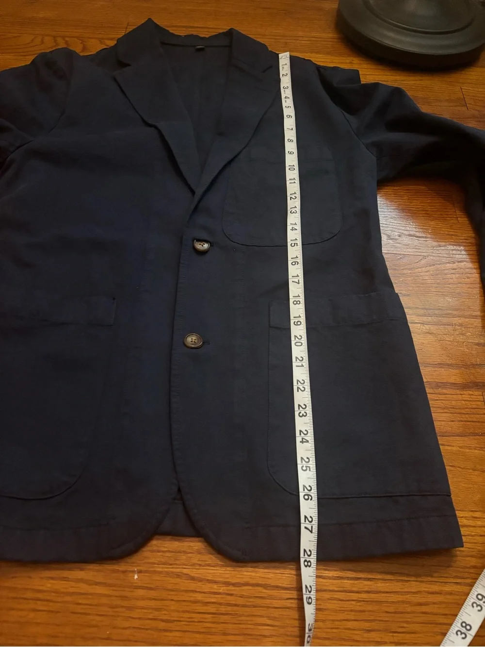 J Crew Garment Dyed Cotton Linen Chino Suit Chore Jacket Blazer Men 36 Navy Blue